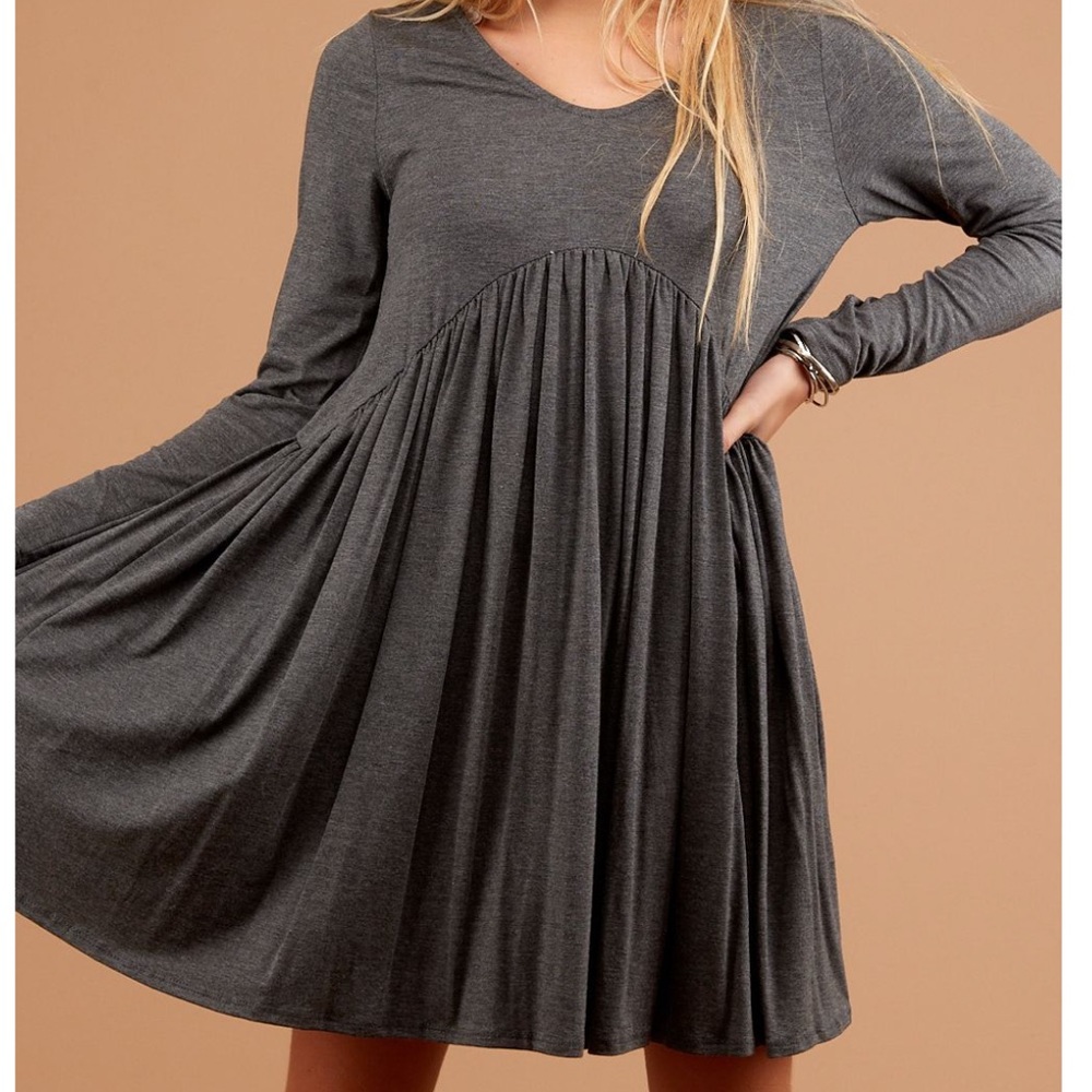 Charcoal Babydoll Dress